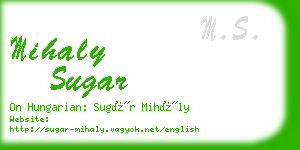 mihaly sugar business card